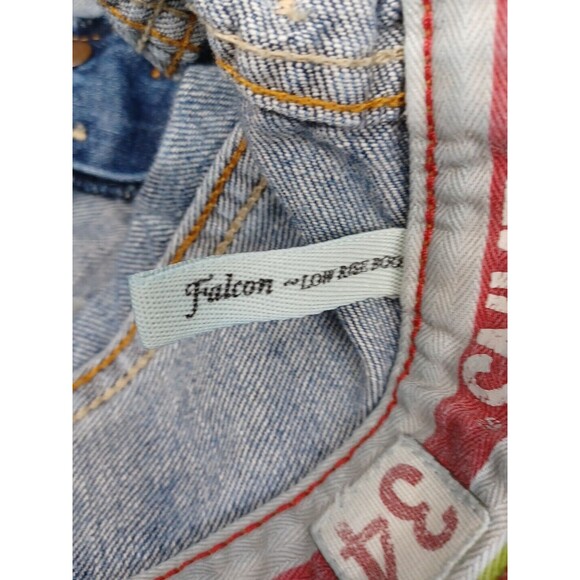 Guess Shorts Blue Denim Cut Off Women's Sz 34 Distressed Embroidery Pockets - Picture 7 of 10